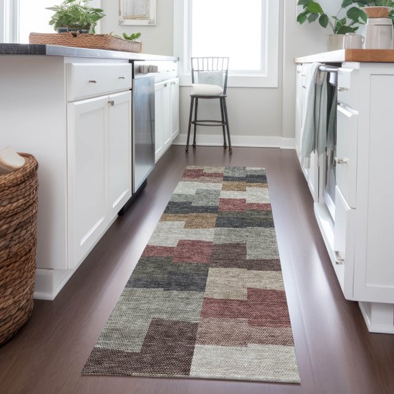 Addison Rugs Chantille Indoor/Outdoor Transitional Geometric Paprika Washable Runner Rug, 2'3" x 7'6"