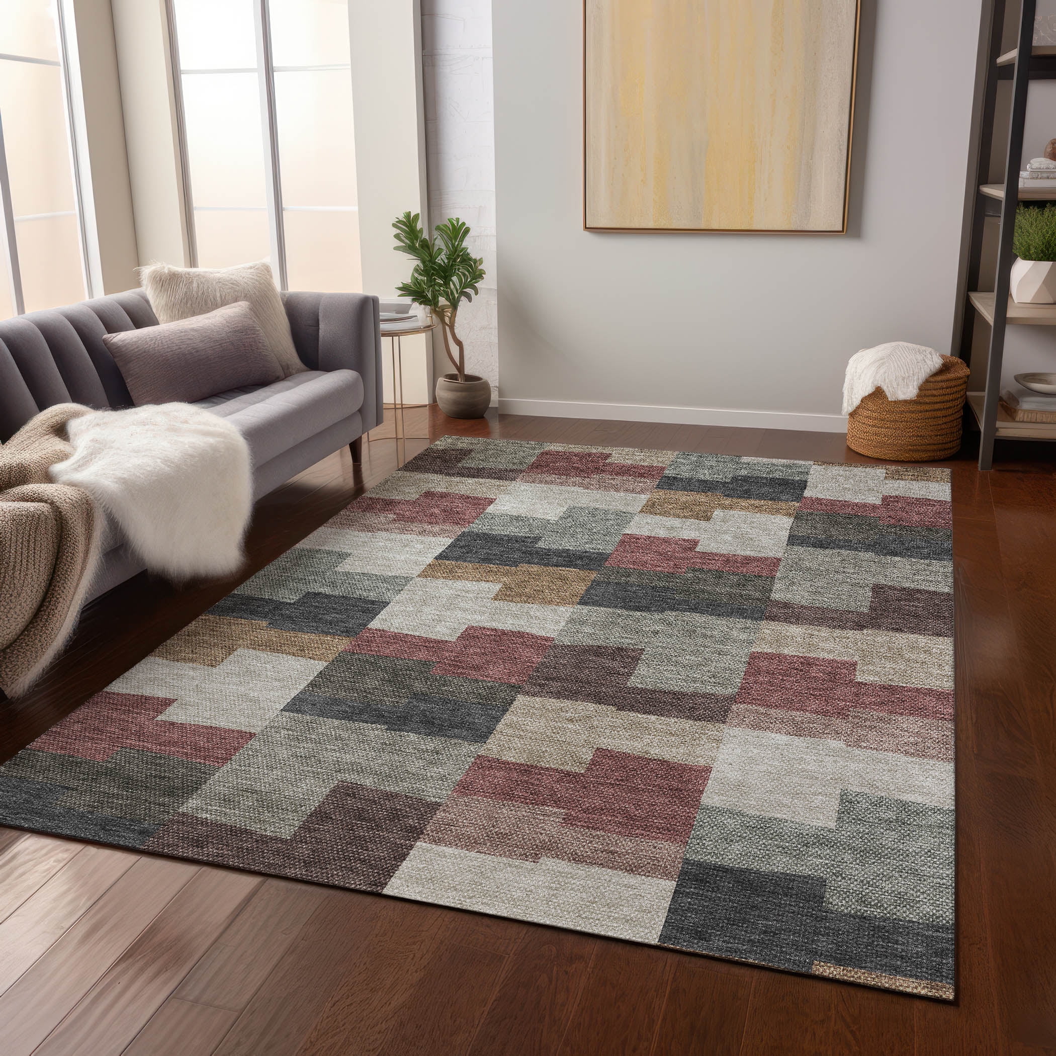 Parika Rugs Addison Rugs Chantille Indoor/Outdoor Transitional Geometric Paprika ...