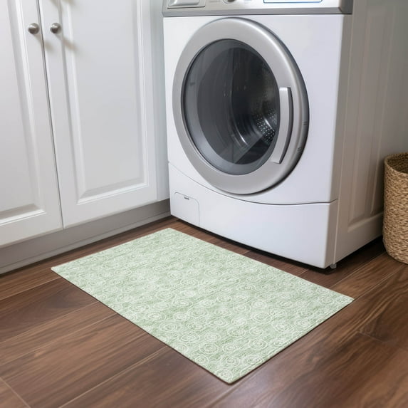 Addison Rugs Chantille Indoor/Outdoor Transitional Circles Mint Washable Rectangle Rug, 1'8" x 2'6"