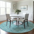 thumbnail image 1 of Addison Rugs Chantille Indoor/Outdoor Transitional Circles Teal Washable Round Rug, 8' x 8', 1 of 6
