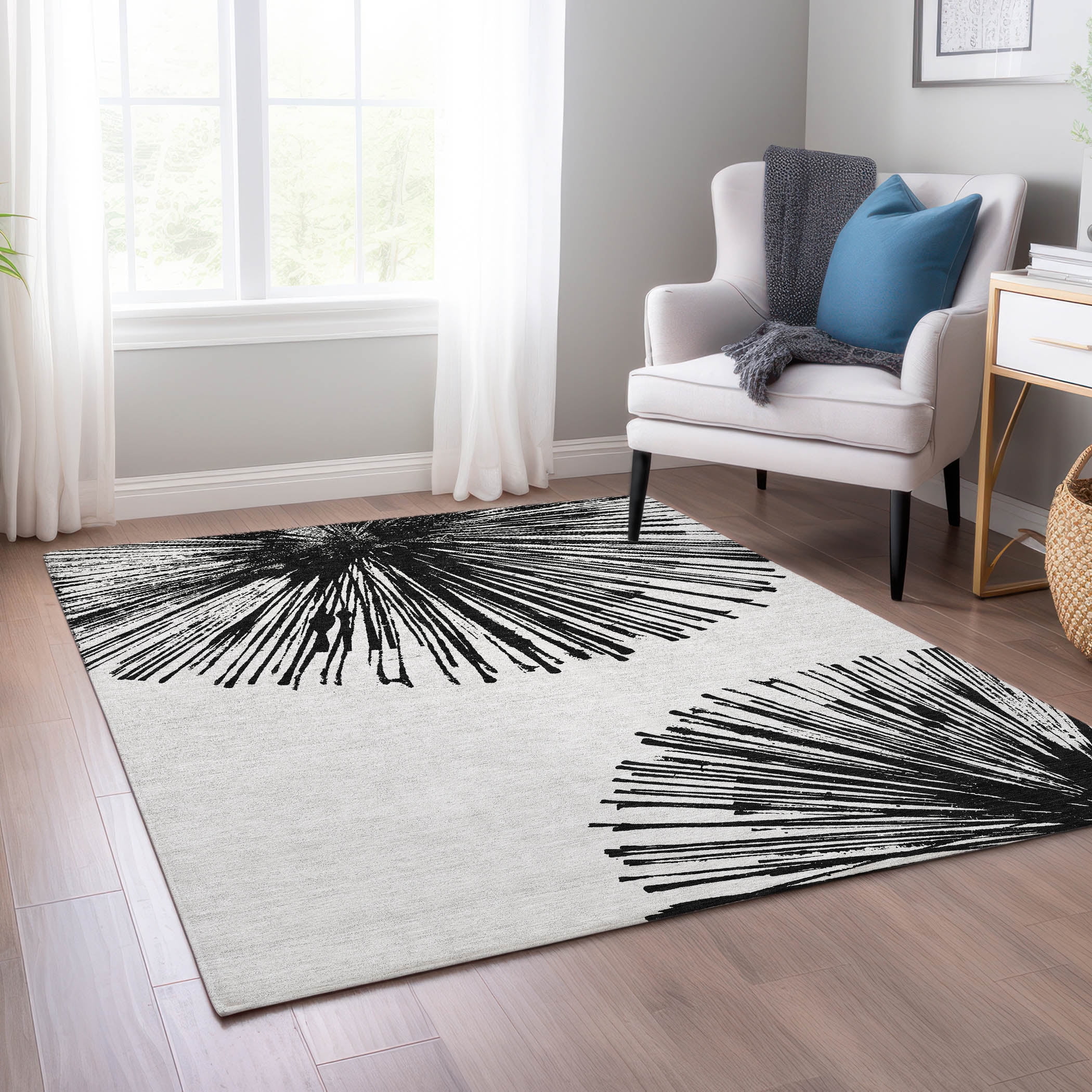 Addison Rugs Chantille Indoor/Outdoor Transitional Circles Black ...
