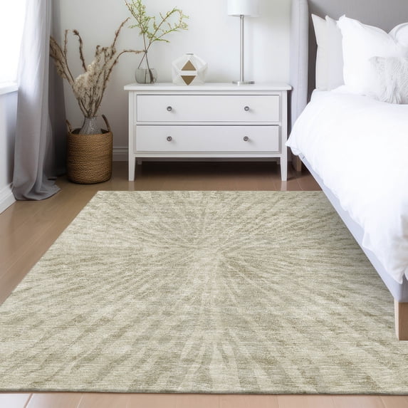 Addison Rugs Machine Washable Indoor/ Outdoor Chantille Contemporary Burst Rug Taupe - 8' x 10'