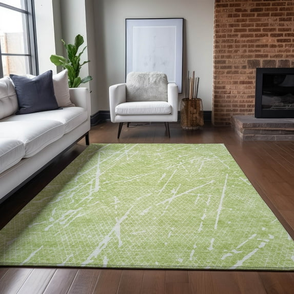 Addison Rugs Chantille Indoor/Outdoor Transitional Lines Aloe Washable Rectangle Rug, 10' x 14'