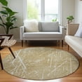 thumbnail image 1 of Addison Rugs Chantille Indoor/Outdoor Transitional Lines Beige Washable Round Rug, 8' x 8', 1 of 6
