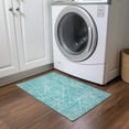 thumbnail image 1 of Addison Rugs Chantille Indoor/Outdoor Transitional Lines Teal Washable Rectangle Rug, 1'8" x 2'6", 1 of 6
