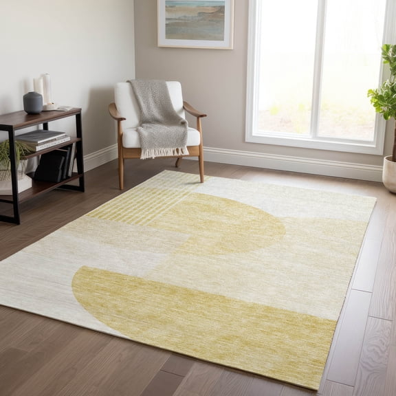 Addison Rugs Chantille Indoor/Outdoor Transitional Modern Gold Washable Rectangle Rug, 2'6" x 3'10"