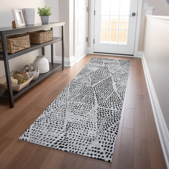 Addison Rugs Chantille Indoor/Outdoor Transitional Diamond Pewter Washable Runner Rug, 2'3" x 7'6"