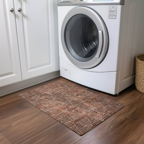 Addison Rugs Chantille Indoor/Outdoor Transitional Diamond Salmon Washable Rectangle Rug, 1'8" x 2'6"