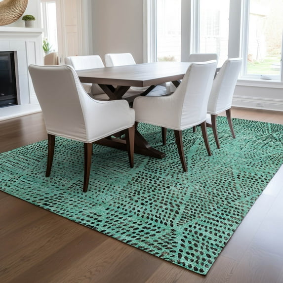 Addison Rugs Chantille Indoor/Outdoor Transitional Diamond Teal Washable Rectangle Rug, 2'6" x 3'10"