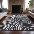 thumbnail image 1 of Addison Rugs Chantille Indoor/Outdoor Transitional Swirls Black Washable Rectangle Rug, 3' x 5', 1 of 6