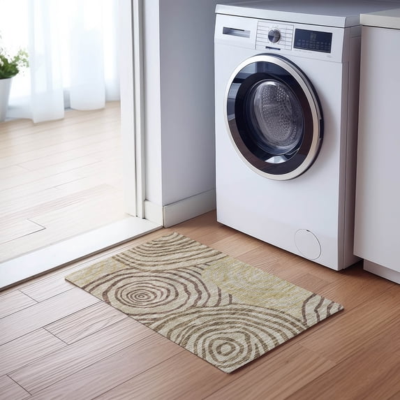 Addison Rugs Chantille Indoor/Outdoor Transitional Swirls Brown Washable Rectangle Rug, 1'8" x 2'6"