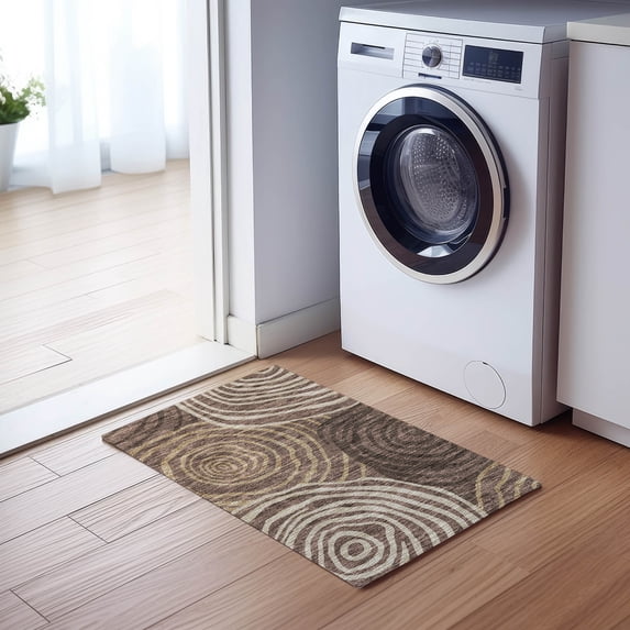 Addison Rugs Chantille Indoor/Outdoor Transitional Swirls Fudge Washable Rectangle Rug, 1'8" x 2'6"