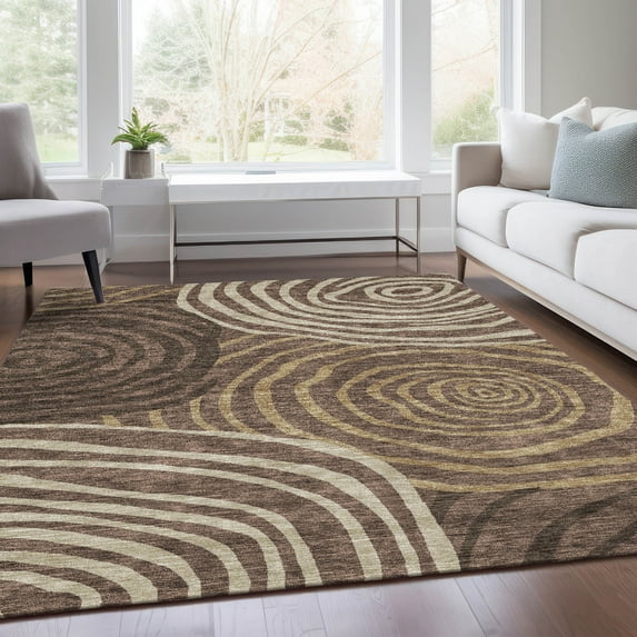 Addison Rugs Chantille Indoor/Outdoor Transitional Swirls Fudge Washable Rectangle Rug, 2'6" x 3'10"