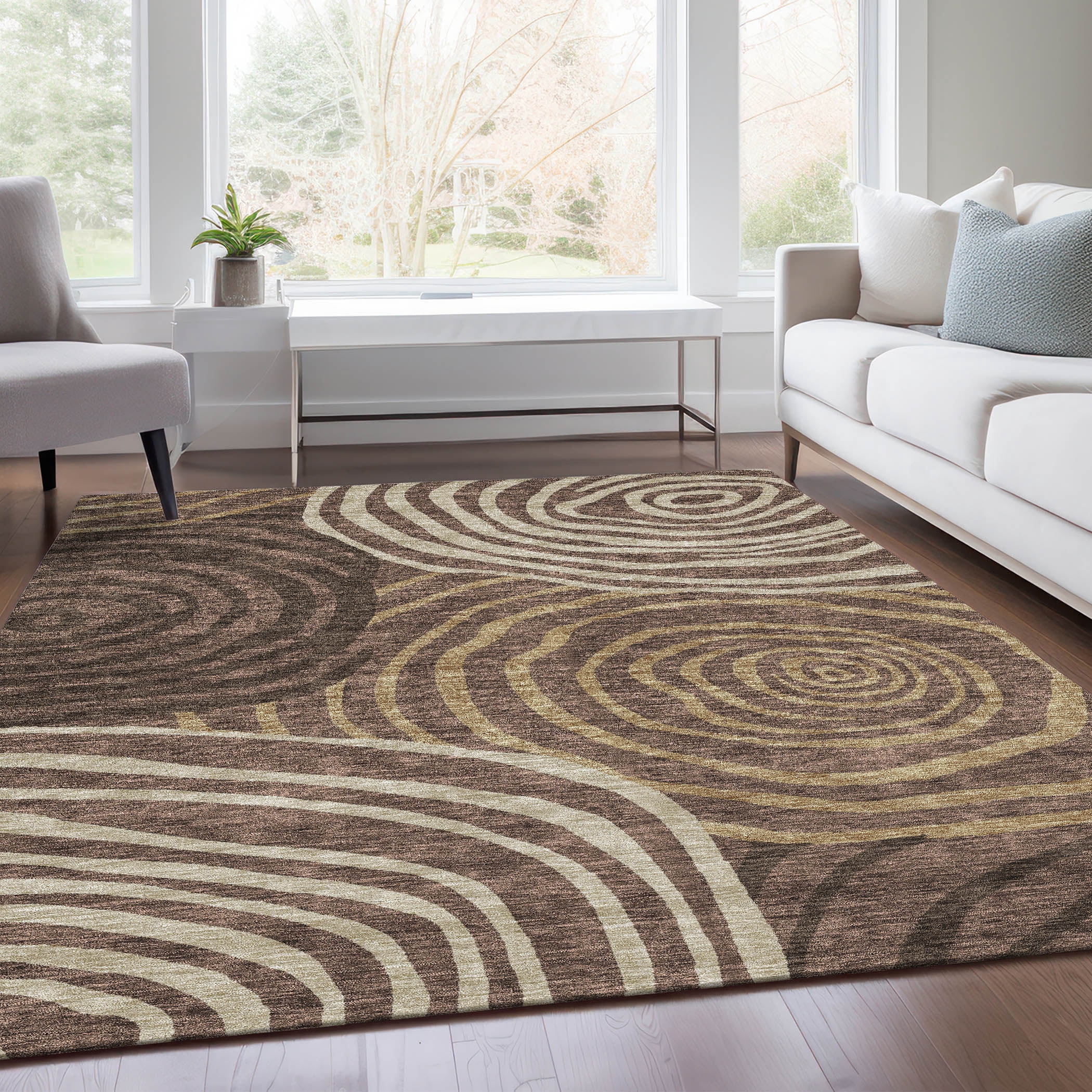 Addison Rugs Chantille Indoor/Outdoor Transitional Swirls Fudge ...