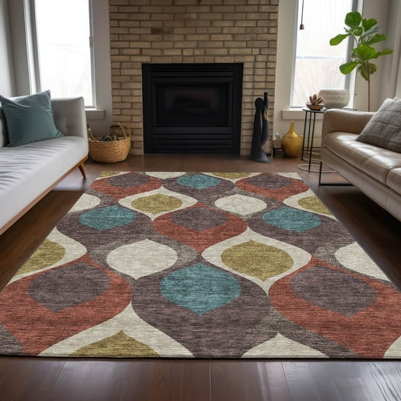 Addison Rugs Chantille Indoor/Outdoor Transitional Mid-century Modern Brown Washable Rectangle Rug, 3' x 5'