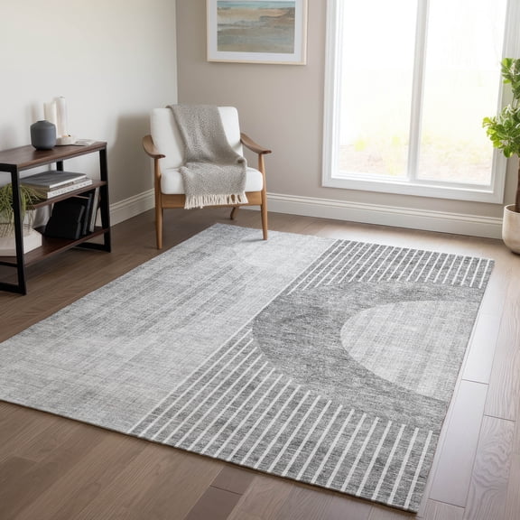 Addison Rugs Chantille Indoor/Outdoor Transitional Modern Gray Washable Rectangle Rug, 10' x 14'