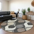 thumbnail image 1 of Addison Rugs Chantille Indoor/Outdoor Transitional Mid-century Modern Gray Washable Round Rug, 8' x 8', 1 of 6