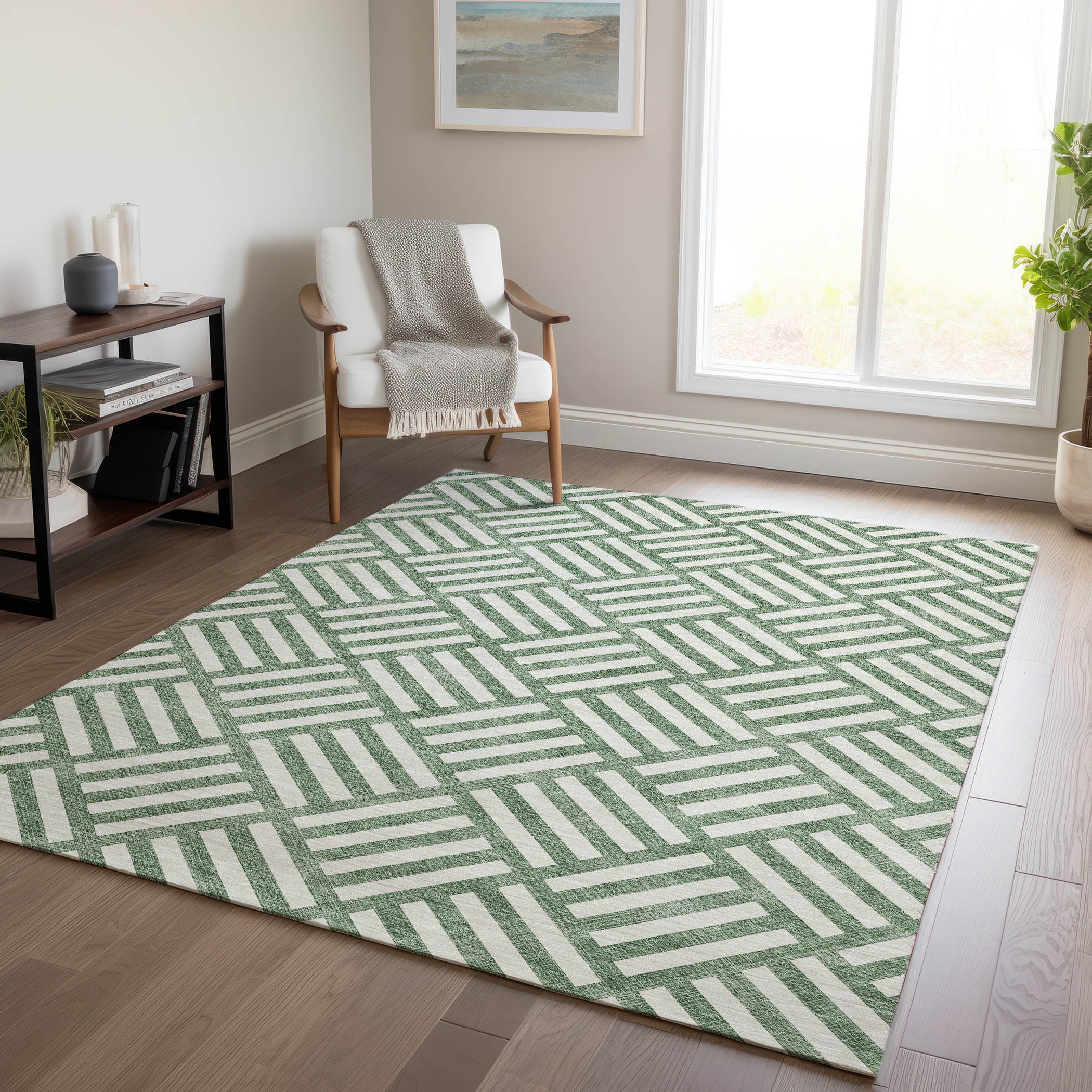 Addison Rugs Chantille Indoor/Outdoor Transitional Squares Green ...