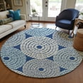 thumbnail image 1 of Addison Rugs Chantille Indoor/Outdoor Transitional Circles Navy Washable Round Rug, 8' x 8', 1 of 6