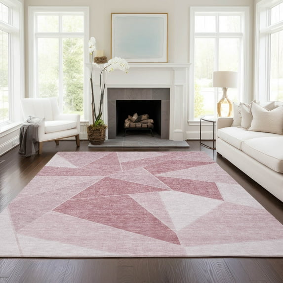 Addison Rugs Chantille Indoor/Outdoor Transitional Geometric Blush Washable Rectangle Rug, 2'6" x 3'10"