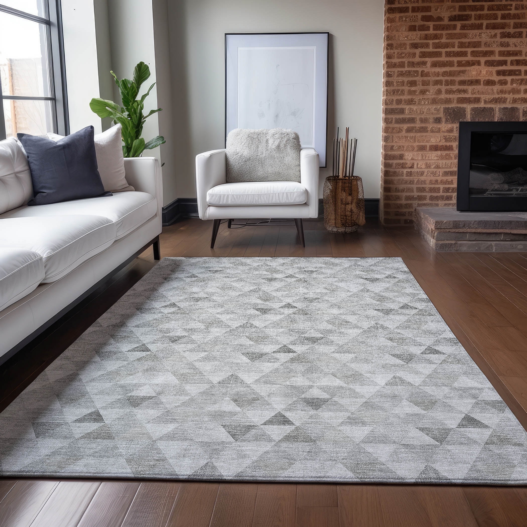 Addison Rugs Chantille Indoor/Outdoor Transitional Geometric Silver ...