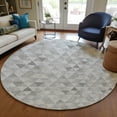 thumbnail image 1 of Addison Rugs Chantille Indoor/Outdoor Transitional Geometric Silver Washable Round Rug, 8' x 8', 1 of 6