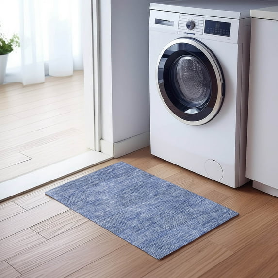Addison Rugs Chantille Indoor/Outdoor Transitional Geometric Blue Washable Rectangle Rug, 1'8" x 2'6"