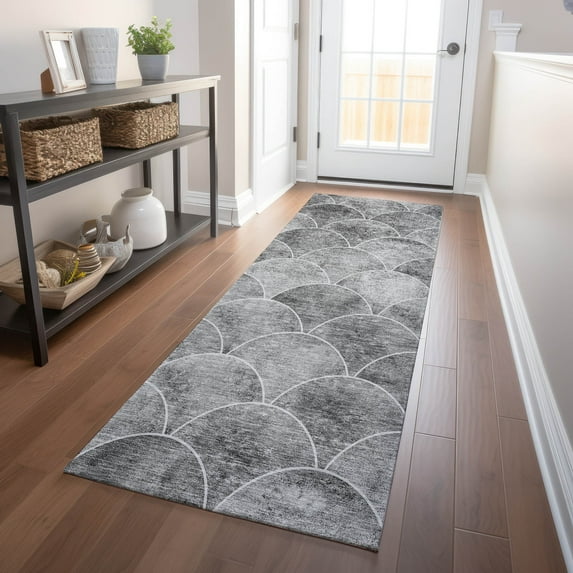 Addison Rugs Chantille Indoor/Outdoor Transitional Modern Gray Washable Runner Rug, 2'3" x 7'6"
