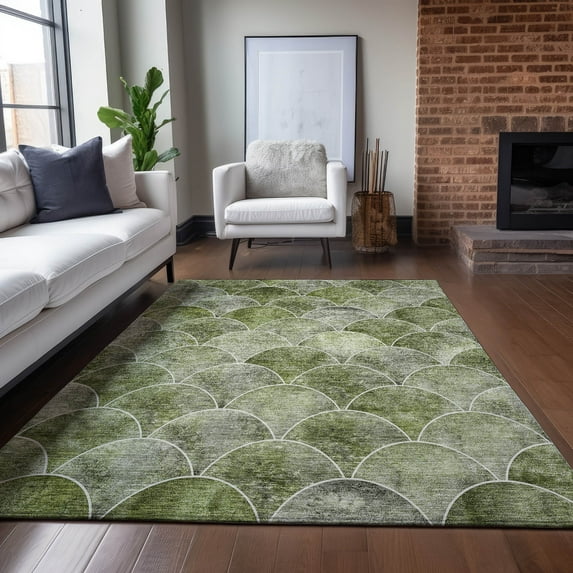 Addison Rugs Chantille Indoor/Outdoor Transitional Modern Green Washable Rectangle Rug, 3' x 5'