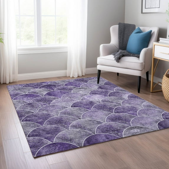 Addison Rugs Chantille Indoor/Outdoor Transitional Modern Purple Washable Rectangle Rug, 10' x 14'