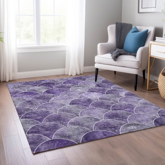 Addison Rugs Chantille Indoor/Outdoor Transitional Modern Purple Washable Rectangle Rug, 3' x 5'