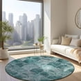 thumbnail image 1 of Addison Rugs Chantille Indoor/Outdoor Transitional Modern Teal Washable Round Rug, 8' x 8', 1 of 6