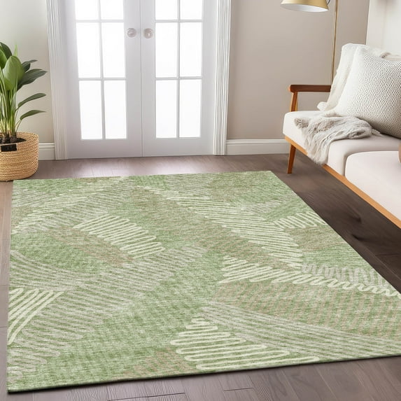 Addison Rugs Chantille Indoor/Outdoor Transitional Floral Aloe Washable Rectangle Rug, 8' x 10'