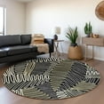 thumbnail image 1 of Addison Rugs Chantille Indoor/Outdoor Transitional Floral Black Washable Round Rug, 8' x 8', 1 of 6