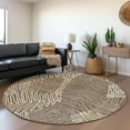 thumbnail image 1 of Addison Rugs Chantille Indoor/Outdoor Transitional Floral Chocolate Washable Round Rug, 8' x 8', 1 of 6