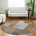thumbnail image 1 of Addison Rugs Chantille Indoor/Outdoor Transitional Striped Paprika Washable Round Rug, 8' x 8', 1 of 6