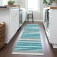 thumbnail image 1 of Addison Rugs Chantille Indoor/Outdoor Transitional Stripes Teal Washable Runner Rug, 2'3" x 7'6", 1 of 6