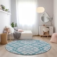 thumbnail image 1 of Addison Rugs Chantille Indoor/Outdoor Transitional Geometric Teal Washable Round Rug, 8' x 8', 1 of 6