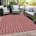 thumbnail image 1 of Addison Rugs Machine Washable Indoor/ Outdoor Chantille Contempory Crosshatch Rug Red - 2'6" x 3'10", 1 of 5