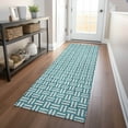 thumbnail image 1 of Addison Rugs Chantille Indoor/Outdoor Transitional Squares Teal Washable Runner Rug, 2'3" x 7'6", 1 of 6