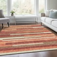 thumbnail image 1 of Addison Rugs Chantille Indoor/Outdoor Transitional Stripes Coral Washable Rectangle Rug, 9' x 12', 1 of 6