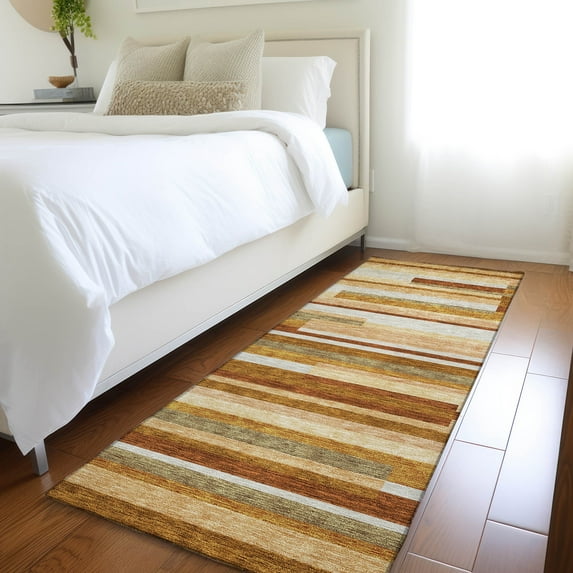 Addison Rugs Chantille Indoor/Outdoor Transitional Stripes Paprika Washable Runner Rug, 2'3" x 7'6"