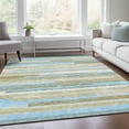 thumbnail image 1 of Addison Rugs Chantille Indoor/Outdoor Transitional Stripes Sky Washable Rectangle Rug, 8' x 10', 1 of 6