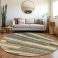 thumbnail image 1 of Addison Rugs Chantille Indoor/Outdoor Transitional Stripes Taupe Washable Round Rug, 8' x 8', 1 of 6