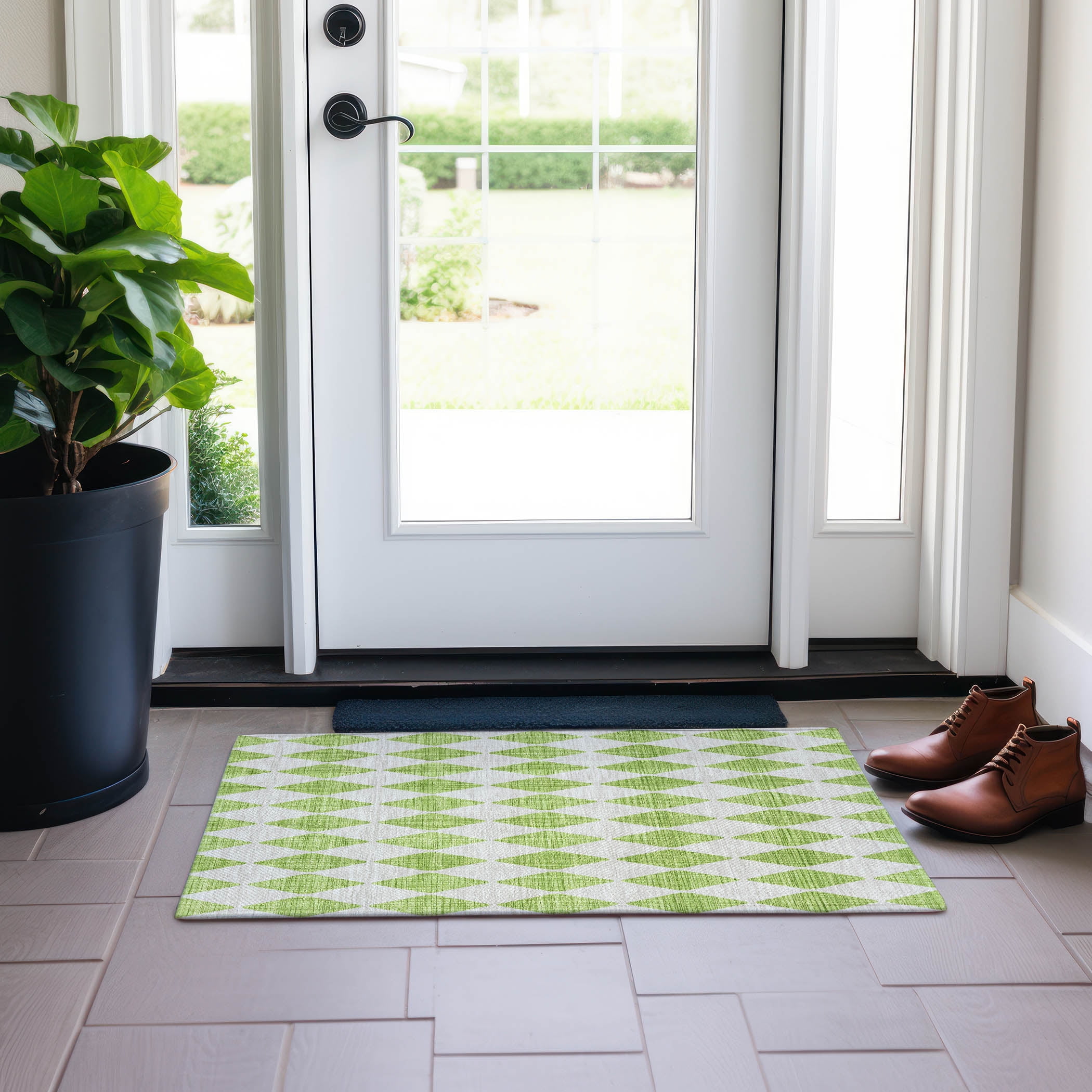 Addison Rugs Chantille Indoor/Outdoor Transitional Diamonds Lime ...