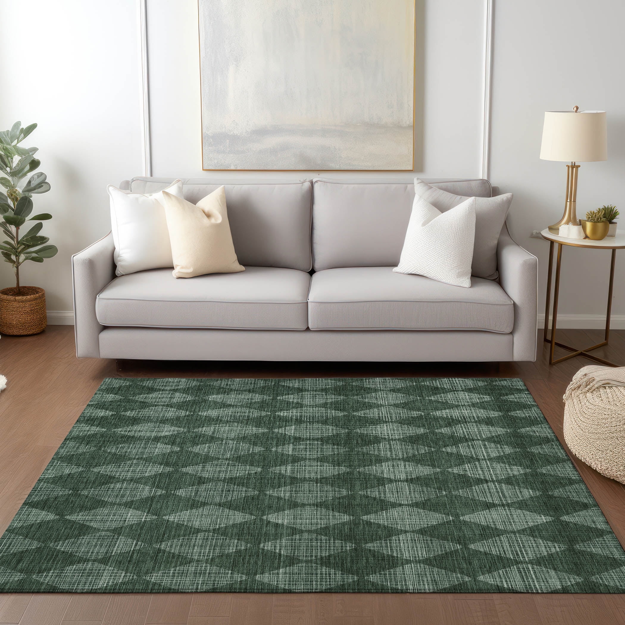 Addison Rugs Chantille Indoor/Outdoor Transitional Diamonds Olive ...