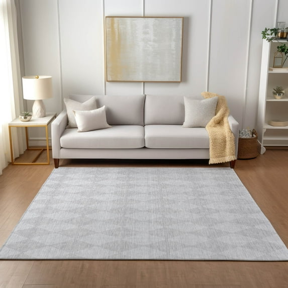 Addison Rugs Chantille Indoor/Outdoor Transitional Diamonds Pewter Washable Rectangle Rug, 9' x 12'
