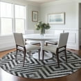 thumbnail image 1 of Addison Rugs Chantille Indoor/Outdoor Transitional Geometric Black Washable Round Rug, 8' x 8', 1 of 6