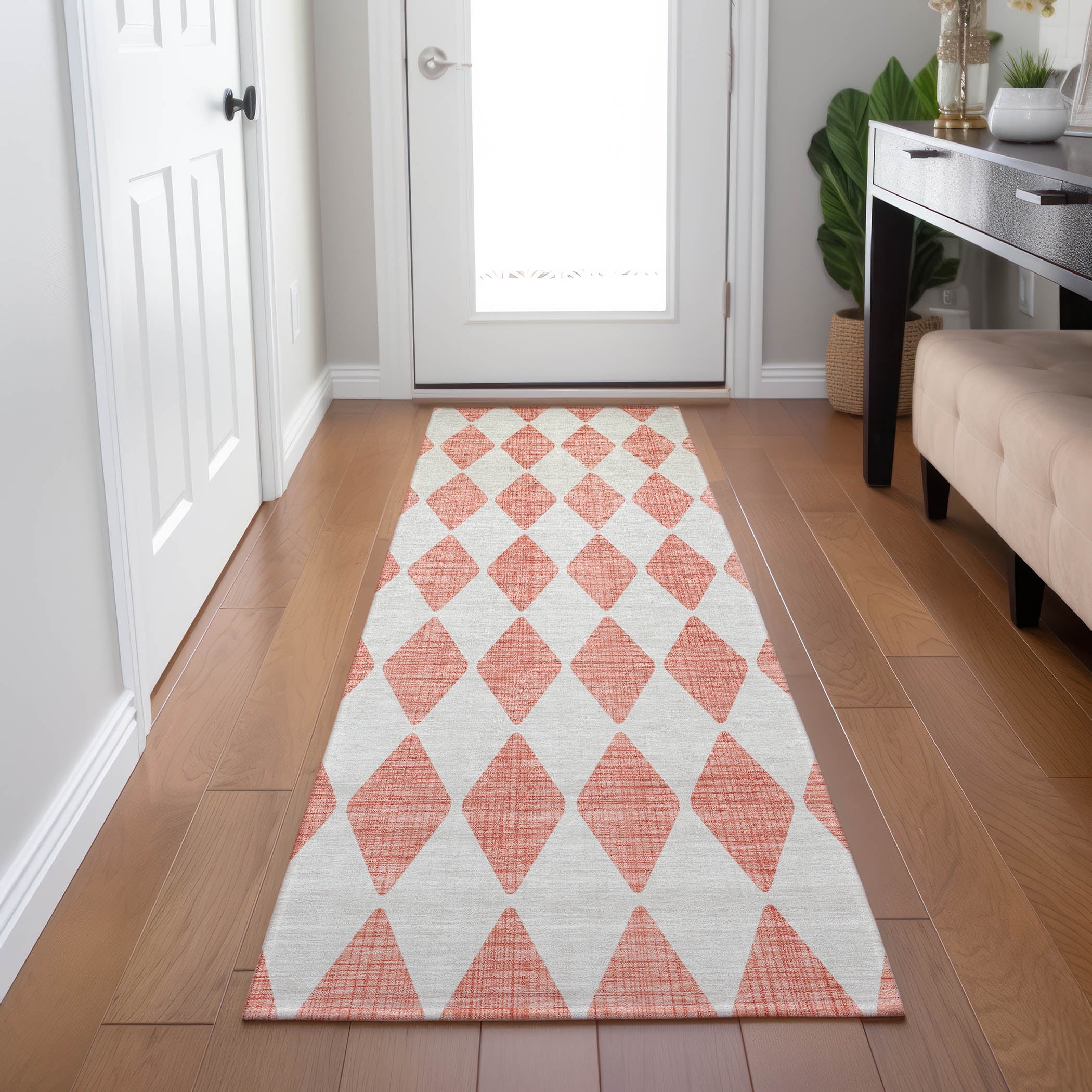 Addison Rugs Chantille Indoor/Outdoor Transitional Diamonds Salmon ...