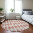 thumbnail image 1 of Addison Rugs Chantille Indoor/Outdoor Transitional Diamonds Salmon Washable Round Rug, 8' x 8', 1 of 6